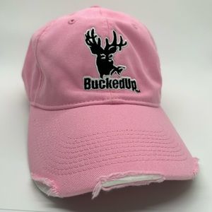 Buckedup Logo Pink Distressed Baseball Cap